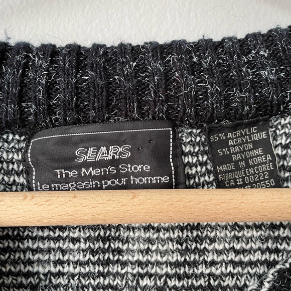 Sears Vintage Chunky Knit Grandpa Sweater Size Medium - Picture 10 of 10